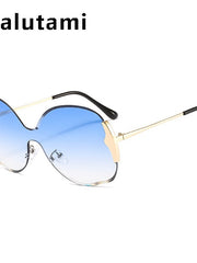 Load image into Gallery viewer, Rimless One Piece Metal Frame Women&#39;s Sunglasses
