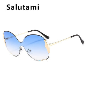 Rimless One Piece Metal Frame Women's Sunglasses