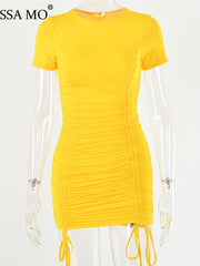 Load image into Gallery viewer, Drawstring Ruched Dress
