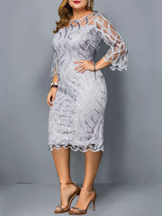 Load image into Gallery viewer, Elegant Dress With Sheer Sleeves
