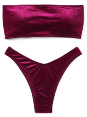 Load image into Gallery viewer, Velvet Tube Top Bikini
