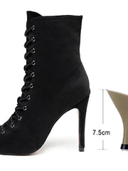 Load image into Gallery viewer, Peep-Toe Lace Up Heels
