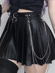 Load image into Gallery viewer, Faux Leather Pleated Skirts
