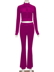 Load image into Gallery viewer, Long Sleeve Top &amp; Flare-Leg Pants
