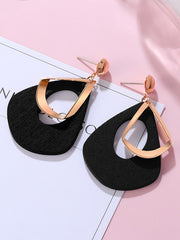 Load image into Gallery viewer,  Black &amp; Gold Acrylic Earrings
