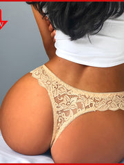 Load image into Gallery viewer, Floral Lace Ruffle Thong
