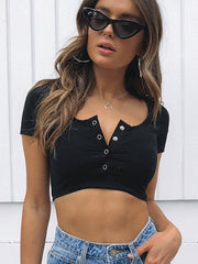 Load image into Gallery viewer, Button-Down Crop top
