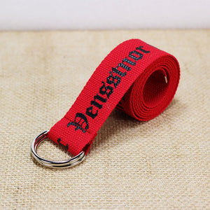  Unisex Canvas Belts Letters Printed D Ring Double Buckle 
