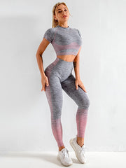 Load image into Gallery viewer, Long Sleeve Top &amp; Legging Fitness Outfit
