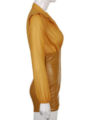 Load image into Gallery viewer, Faux Leather Botton Romper
