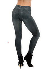 Load image into Gallery viewer, Slim Faux Denim Jeans Leggings W/ Pockets
