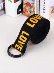 Load image into Gallery viewer,  Unisex Canvas Belts Letters Printed D Ring Double Buckle 
