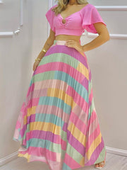 Load image into Gallery viewer, Crop Top and Long Skirt Set
