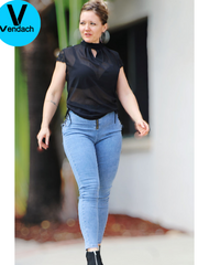 Load image into Gallery viewer, High Waist Side Lace-up Stretchy Jeans
