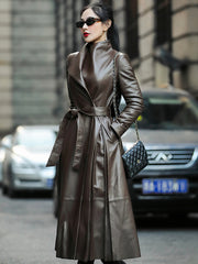 Load image into Gallery viewer, Long Sleeve Faux Leather Coat
