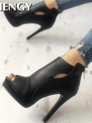 Load image into Gallery viewer, Zipper High Heels
