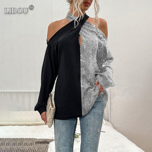 Long Sleeve Off-Shoulder Top