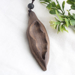 Hood/Natural Stone Pendant Necklace