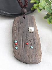 Load image into Gallery viewer, Hood/Natural Stone Pendant Necklace
