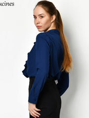 Load image into Gallery viewer, Ruffled Collar Blouse
