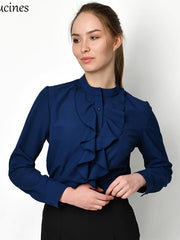 Load image into Gallery viewer, Ruffled Collar Blouse
