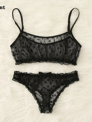Load image into Gallery viewer, Sexy Sheer Lace Dot Lingerie Set
