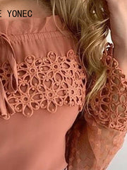 Load image into Gallery viewer, Ruffled Lace Off Shoulder Top
