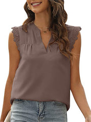 Load image into Gallery viewer, Lace Sleeves V-Neck Top
