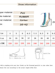 Load image into Gallery viewer, Transparent Boots High Heel Sandals
