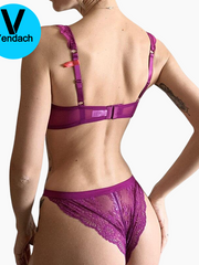 Load image into Gallery viewer, Sheer Lace Bra &amp; Panties  Set
