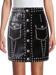Load image into Gallery viewer, Faux Studded Skirt
