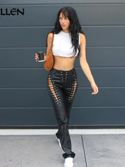 Load image into Gallery viewer, Hollow Out Laced-Up Pants
