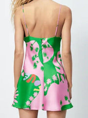 Load image into Gallery viewer, Green &amp; Pink Slip Dress
