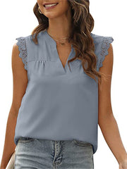 Load image into Gallery viewer, Lace Sleeves V-Neck Top
