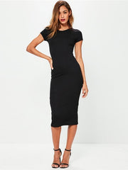 Load image into Gallery viewer, Long  Dress Short Sleeve - vendach
