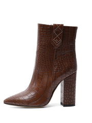 Load image into Gallery viewer, Faux Leather High Heel Ankle Boots
