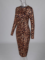 Load image into Gallery viewer, Leopard Print Long Sleeve Dress
