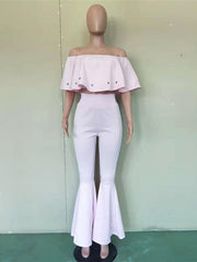 Load image into Gallery viewer, Ruffled Off-Shoulder Two Piece Set
