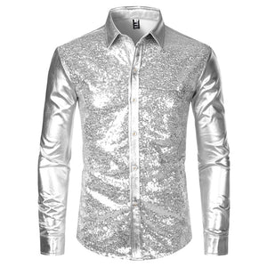 Long Sleeve Sequin Shirt