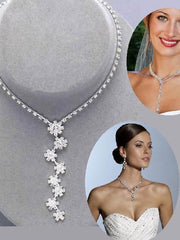 Load image into Gallery viewer, Rhinestone Necklace &amp; Earrings Set

