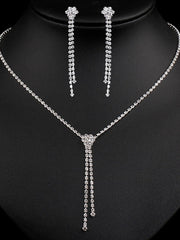 Load image into Gallery viewer, Rhinestone Necklace &amp; Earrings Set
