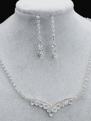 Load image into Gallery viewer, Rhinestone Necklace &amp; Earrings Set
