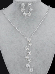 Load image into Gallery viewer, Rhinestone Necklace &amp; Earrings Set

