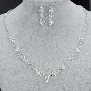Rhinestone Necklace & Earrings Set