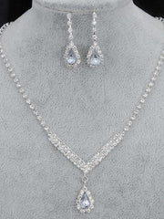 Load image into Gallery viewer, Rhinestone Necklace &amp; Earrings Set
