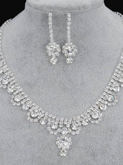 Load image into Gallery viewer, Rhinestone Necklace &amp; Earrings Set
