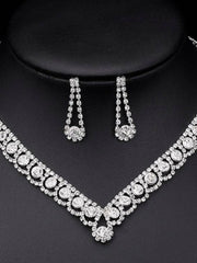 Load image into Gallery viewer, Rhinestone Necklace &amp; Earrings Set

