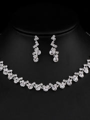 Load image into Gallery viewer, Rhinestone Necklace &amp; Earrings Set
