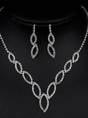 Load image into Gallery viewer, Rhinestone Necklace &amp; Earrings Set
