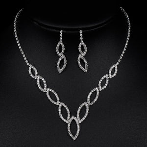 Rhinestone Necklace & Earrings Set